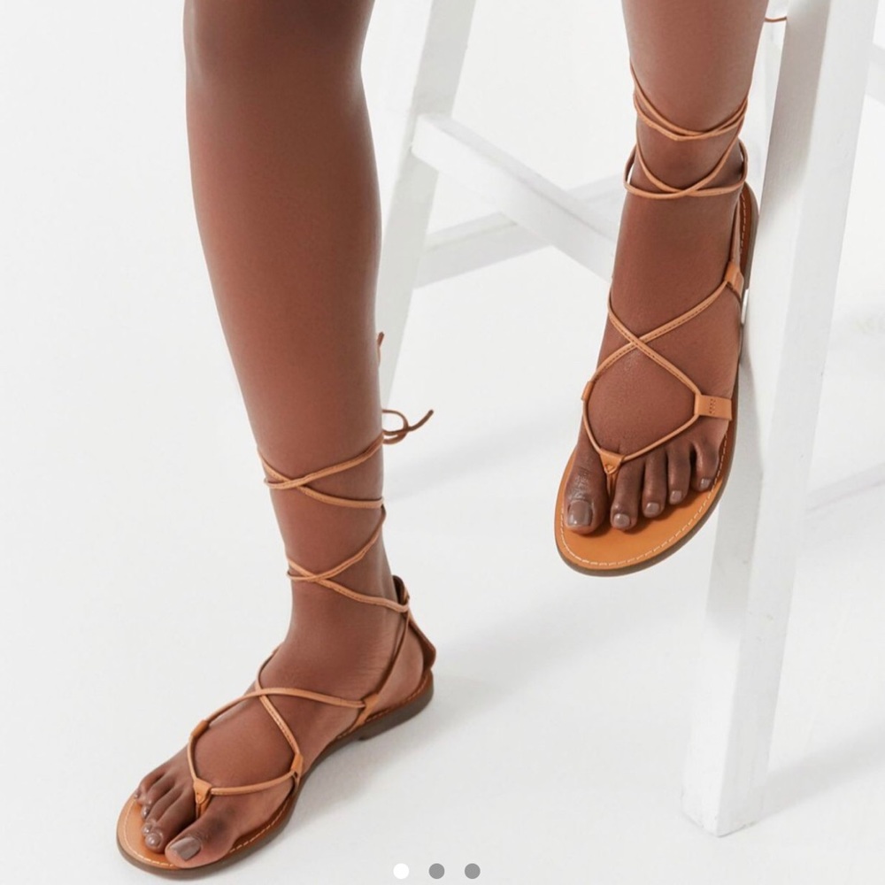 URBAN OUTFITTERS Leather Lace-up Gladiator Sandals